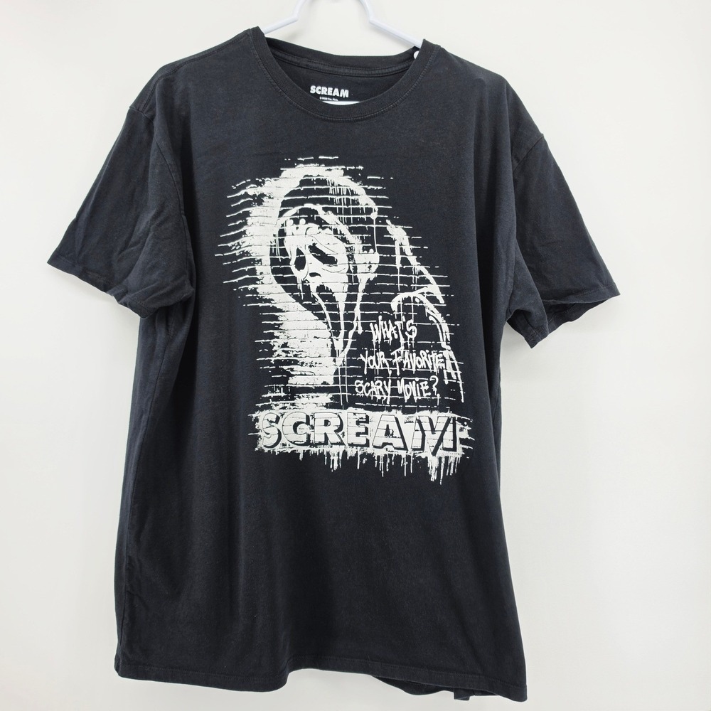 Scream Ghostface T-Shirt Mens XL Black Horror Movie Graphic Tee Halloween